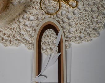 Boho Keychain, Neutral Chic Decor, Neutral Boho Keychain, Cute Key Accessories, Gift For Friends, Gift For Her