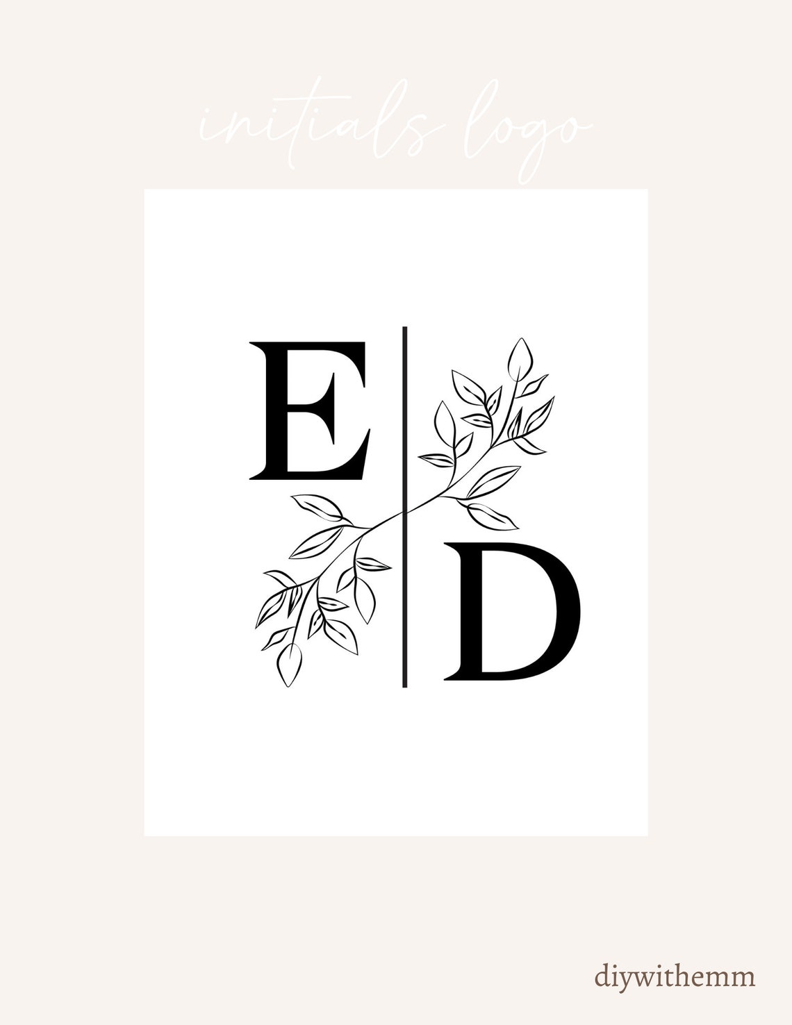 Modern Wedding Monogram, Minimalist Wedding Initials Logo, Premade Logo ...