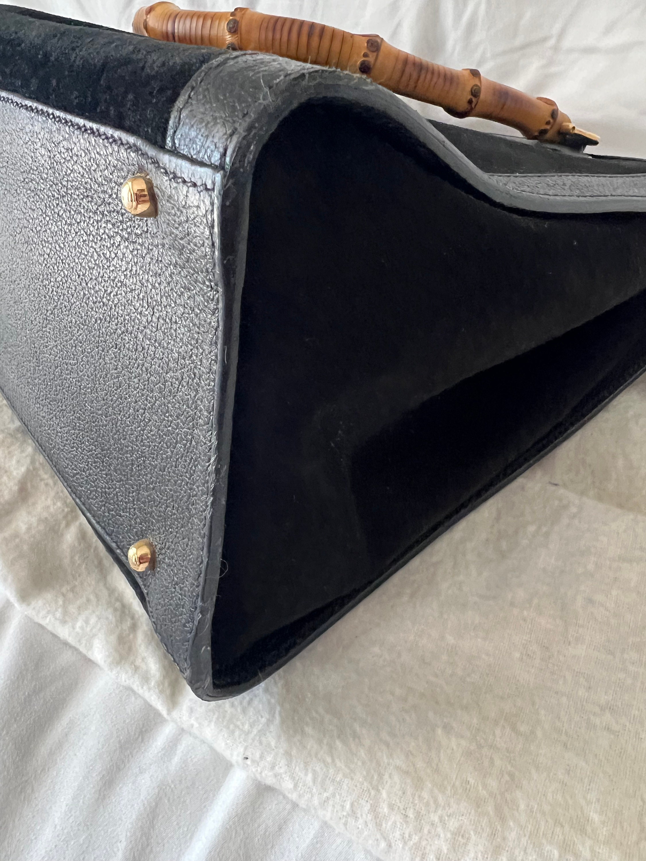 Buy Vintage Gucci Diana Black Suede and Leather Handbag Purse