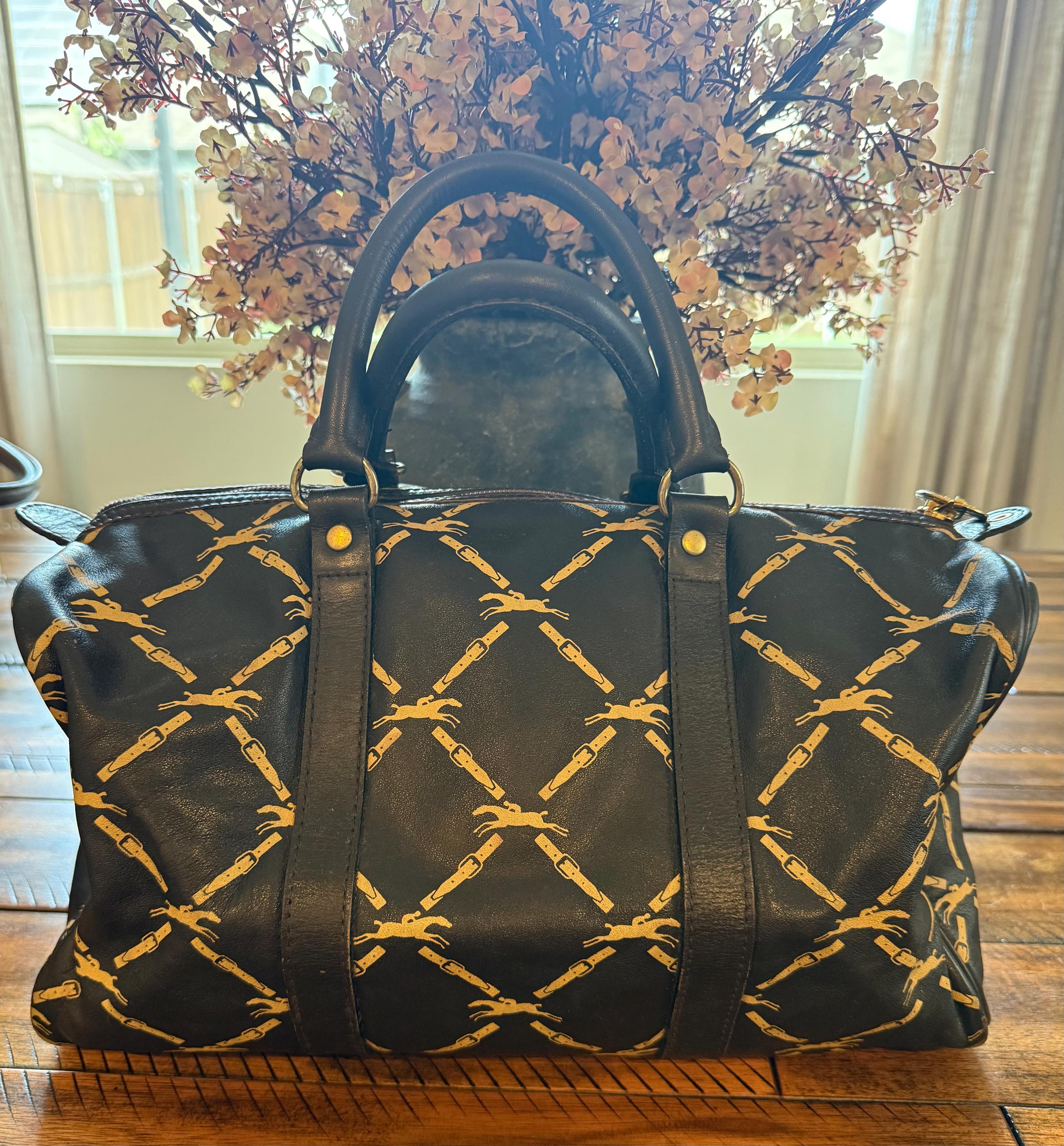 Vintage Longchamp Leather Boston Bag - Etsy