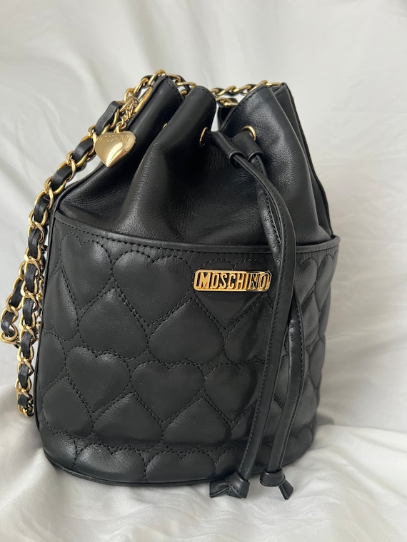 Authentic Vintage 90’s Moschino black gold chaine… - image 1