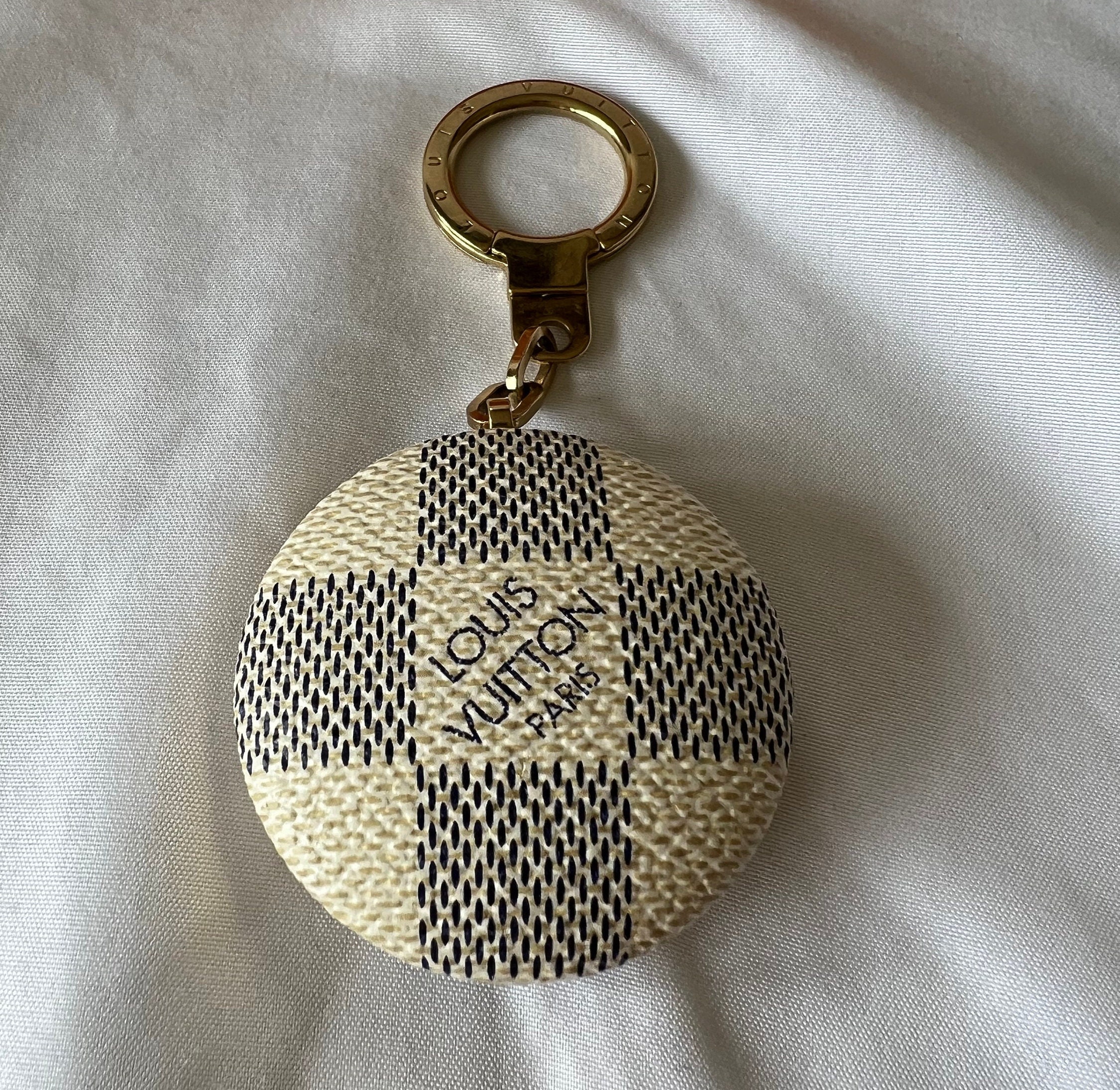 Teddy Bear Shaped Louis Vuitton Style Damier Keychain/Bag Charm (With  Strap)