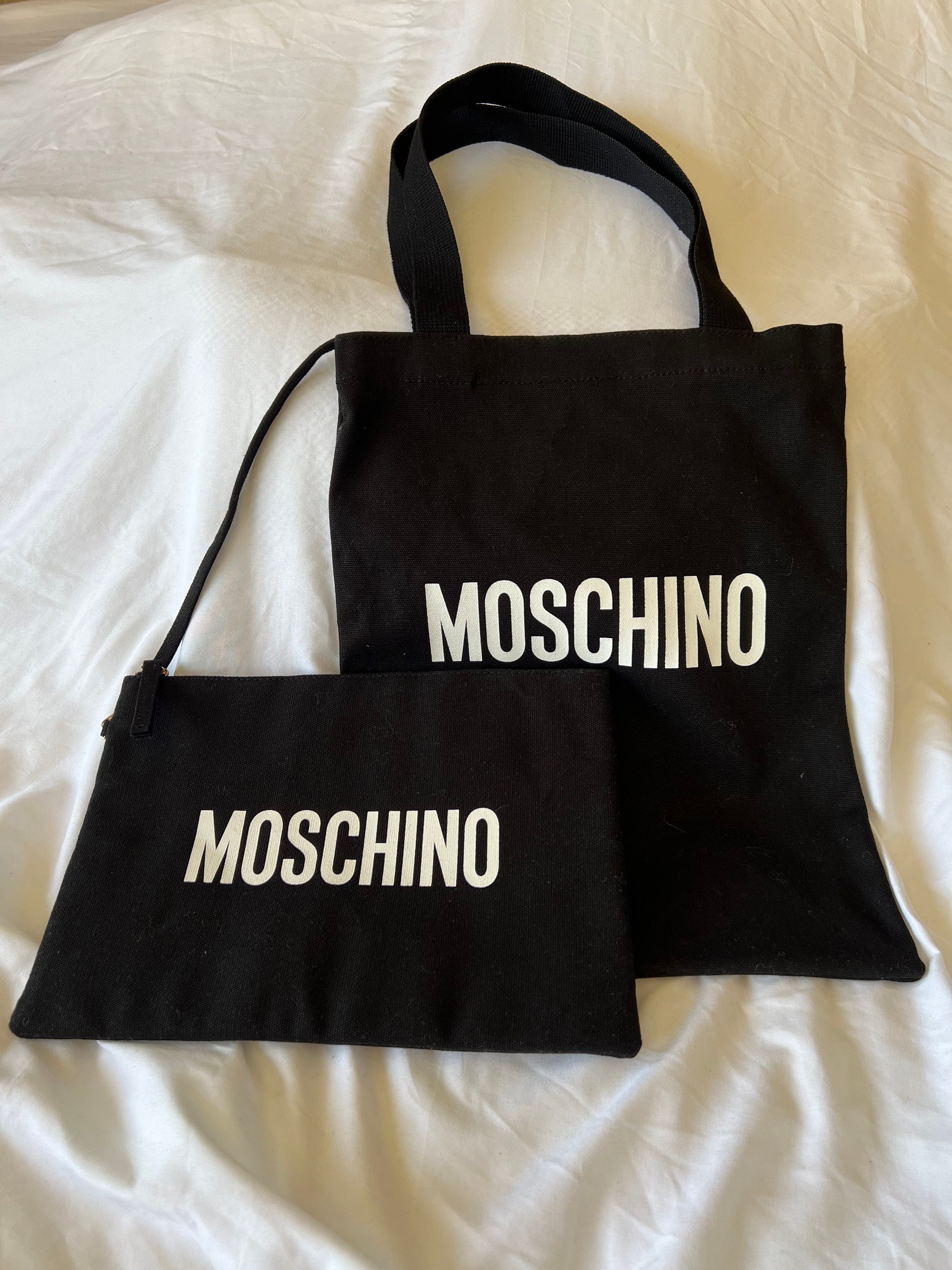 Moschino Embroidered-Motif Canvas Tote Bag