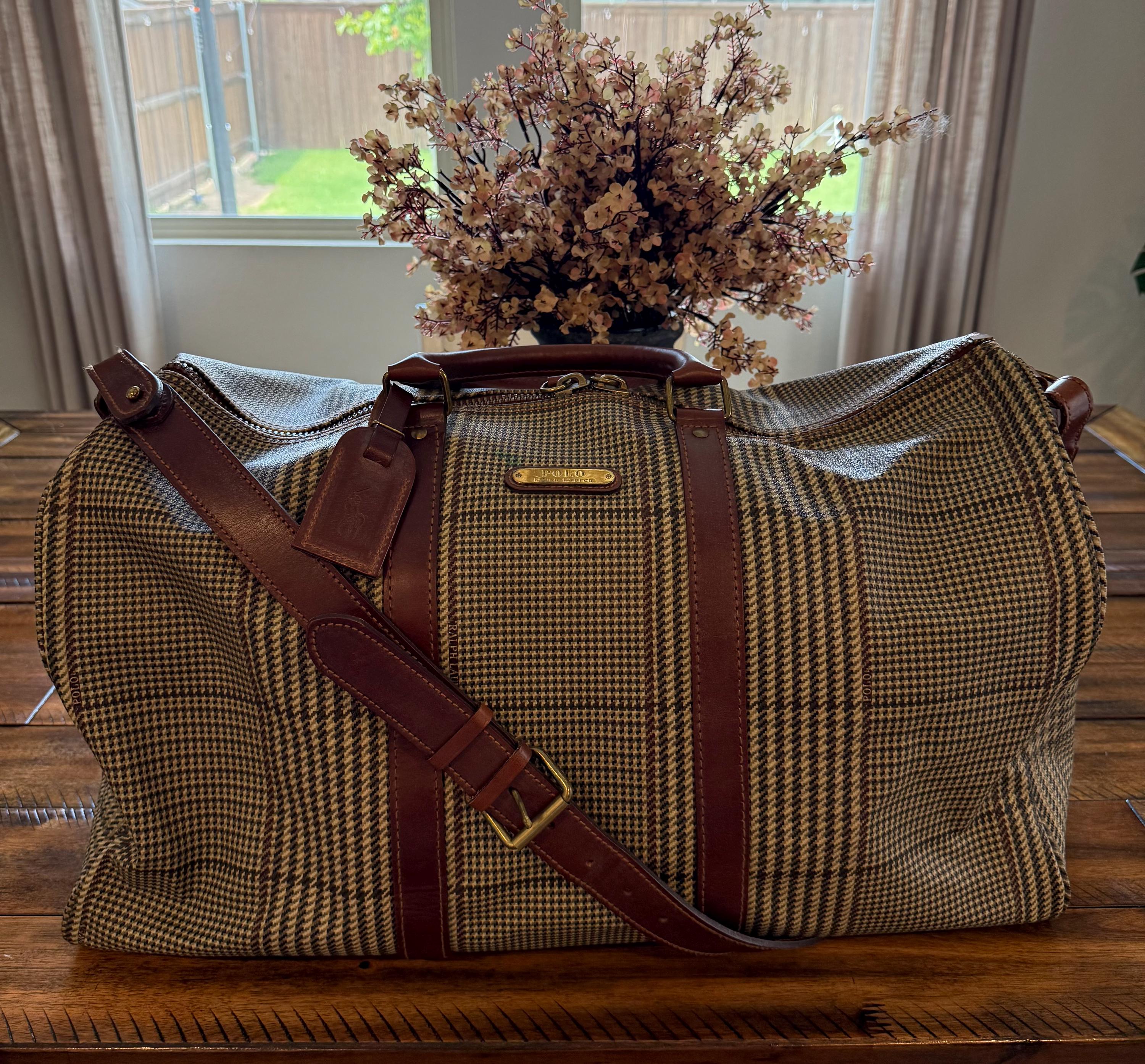 Polo Ralph Lauren Houndstooth Duffel 50 Bag Vintage - Etsy