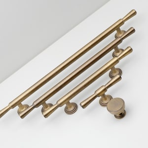 Antique Brass Knob And Pulls for Cabinet | Antique Gold Kitchen Pulls | Vintage Brass Drawer Knobs | Closet Door Pulls | Cabinet Hardware