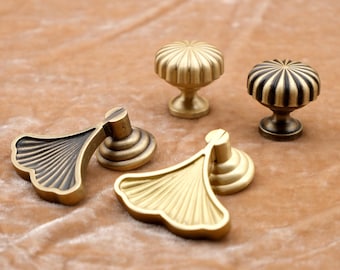Antique Brass Dresser Knobs | Aged Brass Drop Knobs | Antique Gold Drop Knobs | Solid Brass Drawer Knobs | Brass Cabinet Knobs