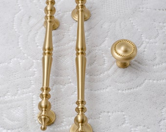 Massivem Messing Schrank Griffe, Antique Gold Küchenschubladenknäufe