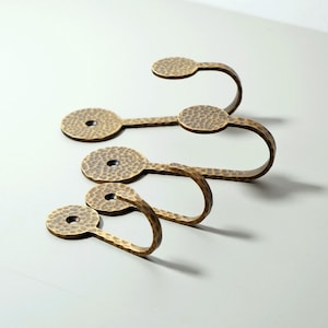Ganci in ottone antico / Ganci da parete in ottone retrò / Ganci in ottone martellato per corridoio, soggiorno, camera da letto, cucina, bagno