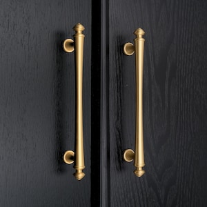 Matte Gold Brass Cabinet Handles | Solid Brass Drawer Pulls | Gold Door Pulls | Brass Cabinet Pulls | Kitchen Cabinet Hardware