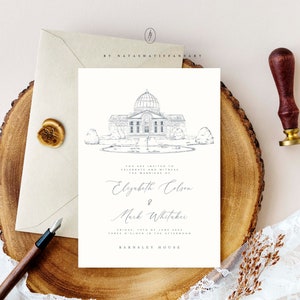 Custom Wedding Venue Sketch,Personalized Wedding Invitation,Wedding Invitation,Venue Illustration,Save The Date Venue Sketch,PrintableInvite