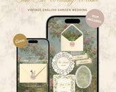 Vintage English Garden Wedding Website Template | Fine Art Floral Invitation | Mobile Friendly RSVP Website | Canva Editable