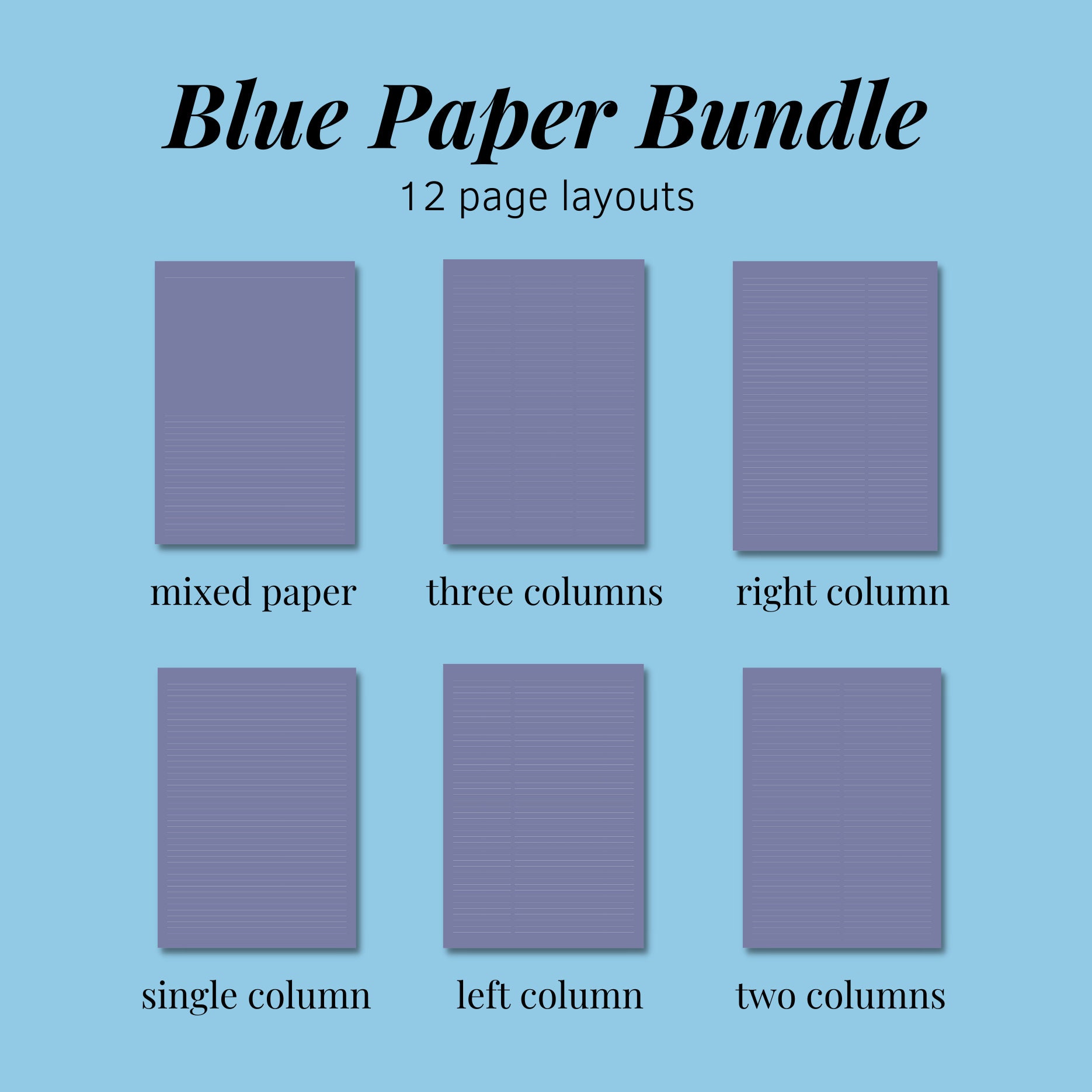 Digital Paper Goodnotes, Blue, Digital Notepad, Note Taking Template ...