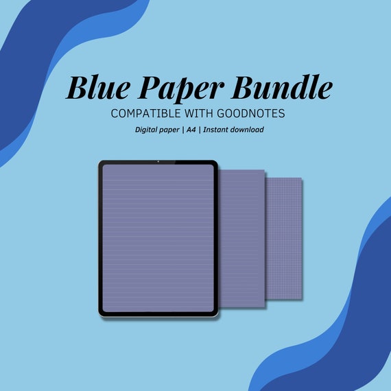 Digital Paper Goodnotes Blue Digital Notepad Note Taking - Etsy