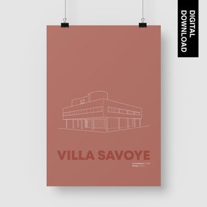 Villa Savoye | Le Corbusier | Digital Download | Architecture Graphic Poster