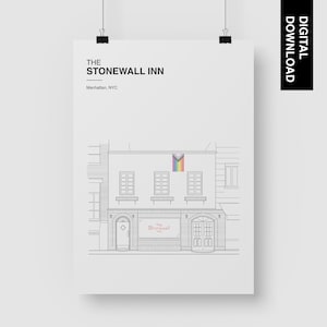 Stonewall Inn Digital Download | LGBTQ Pride | Manhattan, New York | Wall Art | Architecture Print