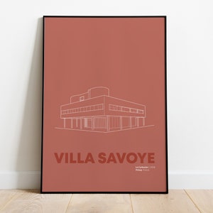 Villa Savoye by Le Corbusier | Modern Architecture Graphic Poster |