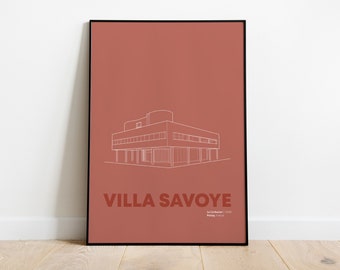 Villa Savoye by Le Corbusier | Modern Architecture Graphic Poster |