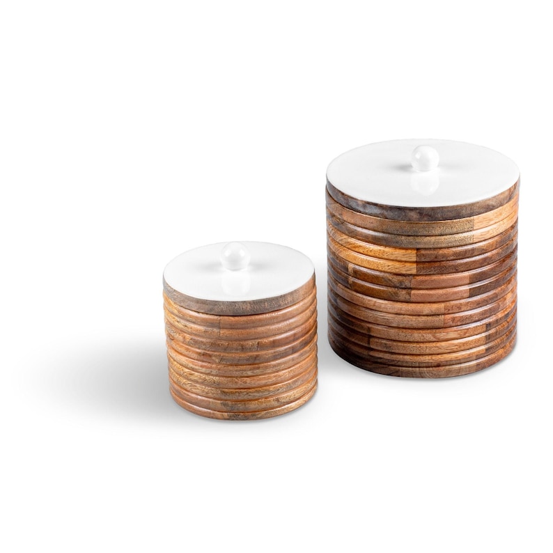 Aesthetic Living Mango Wood Canister - Thumbnail 2