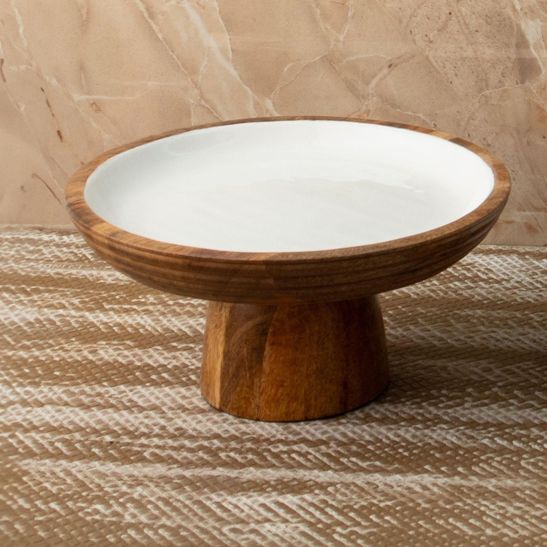 Aesthetic Living Mango Wood Cake Stand - Thumbnail 5