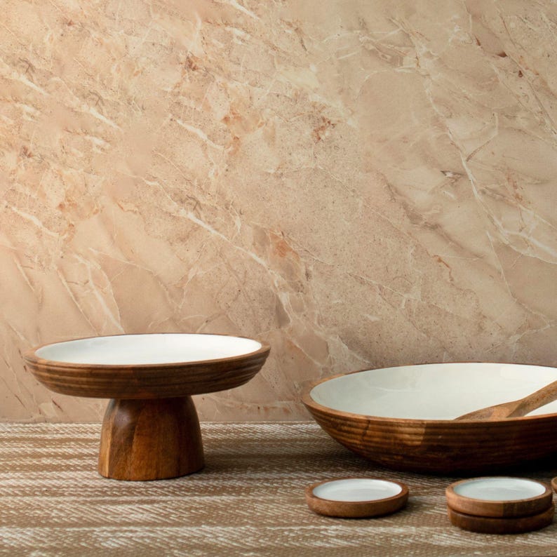 Aesthetic Living Mango Wood Cake Stand - Thumbnail 3