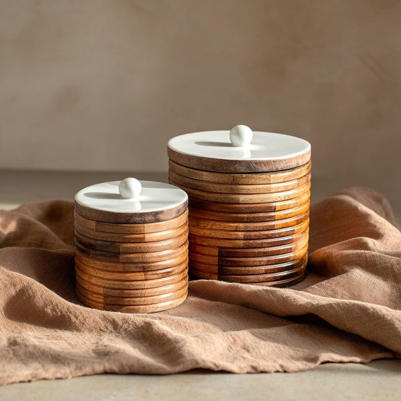 Aesthetic Living Mango Wood Canister