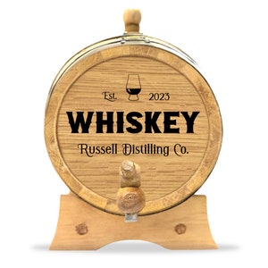 Personalized Small Whiskey Barrel | Custom Engraved Oak Barrel | Age Tequila, Bourbon, Whiskey, Rum, Scotch | New Charred White Oak Barrel