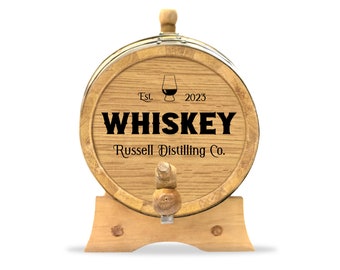 Personalized Whiskey Barrel: Custom Engraved American White Oak