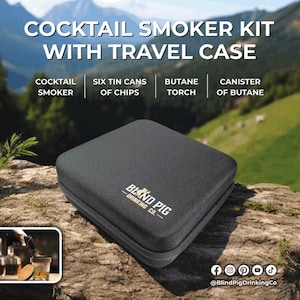 Personalized Cocktail Smoker Kit with Travel Case | Custom Engraved Whiskey Smoker | Unique Valentine&#39;s Day Gift for Bourbon Lovers