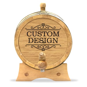 Custom Design Your Small Whiskey Barrel | Gift for Him | 5th Year Anniversary Gift | Wedding Gift | New Charred Oak Barrel | Bourbon Barrel