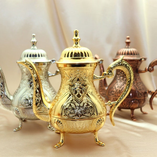 Moroccan Arabic Teapot, Fancy Engraved Teapot, Tea Kettle, Decorative Teapot, Home Decoration