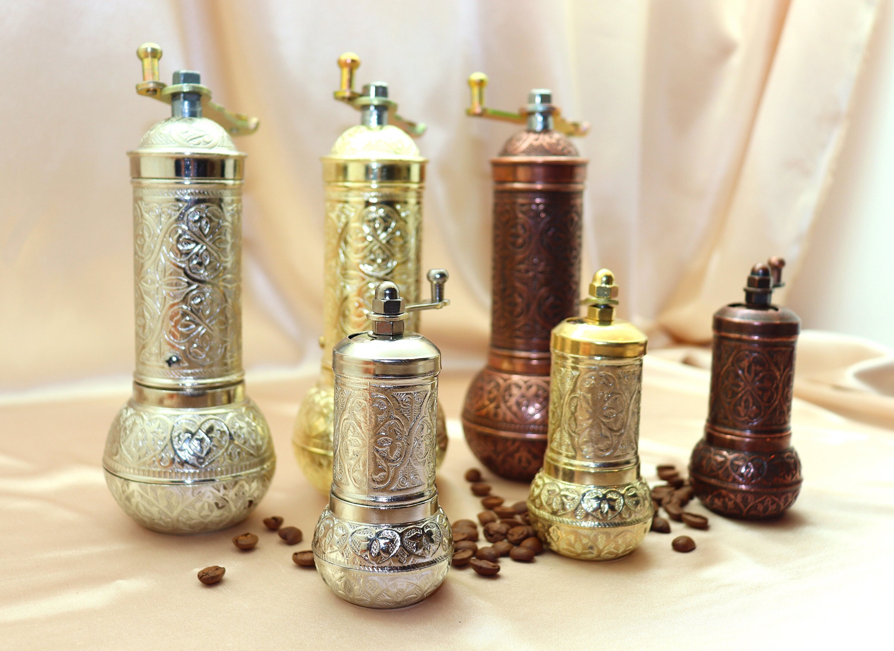 Manual Spice Grinder Hand Mill for Pepper Salt Seed Herb Armenian Handmade  Antique Style Small Size 