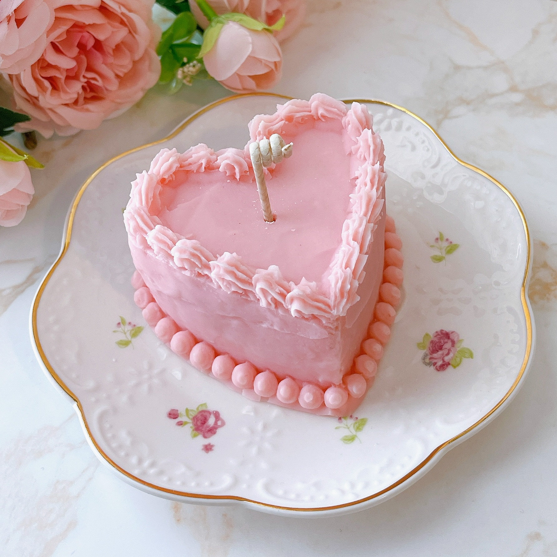 Pink Heart Candle 