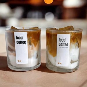 Iced Coffee Candle 10 oz - Iced Latte Cold Brew Coffee Shop, Premium Scented Container Candle, Made For Coffee Lovers!