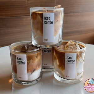 Iced Coffee Candle 10 oz - Iced Latte Cold Brew Coffee Shop, Premium Scented Container Candle, Made For Coffee Lovers!