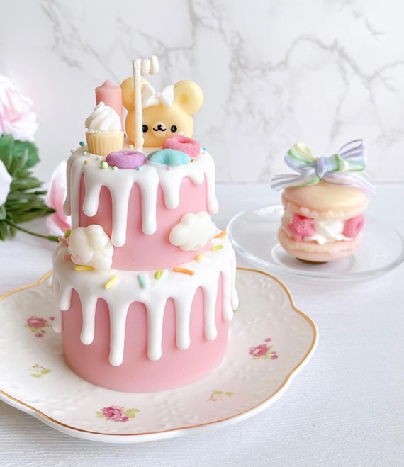 Cute Soy Wax Bear Candles Bear Cake Scented Candles Food Dessert
