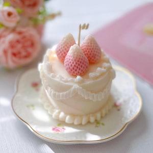 Strawberry Cake Soy Candle: Sweet Scented Dessert Candle
