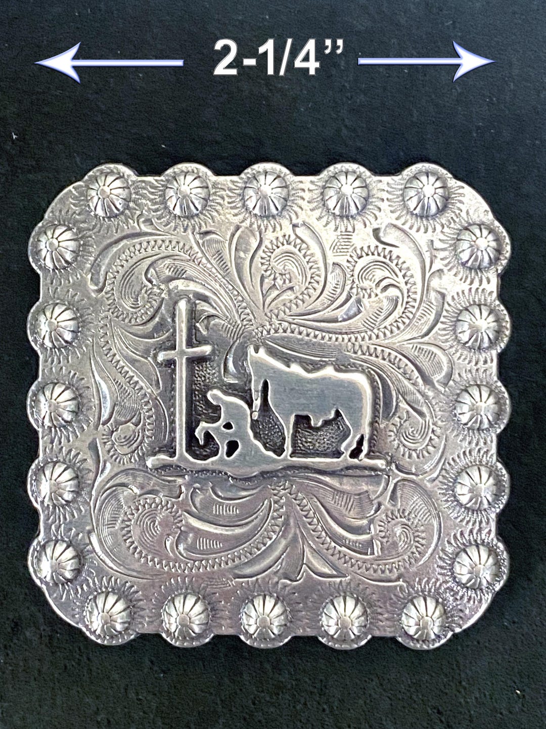 Praying Cowboy Church Concho - 1 1/4\" Screw Back Western Decor For Belts & Leather Crafts