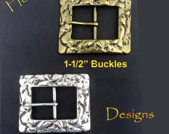 Belt Buckle Fits 1-1/2" Wide Belts Center Bar Single Pronged Metal Drama 2 COLORS NEW