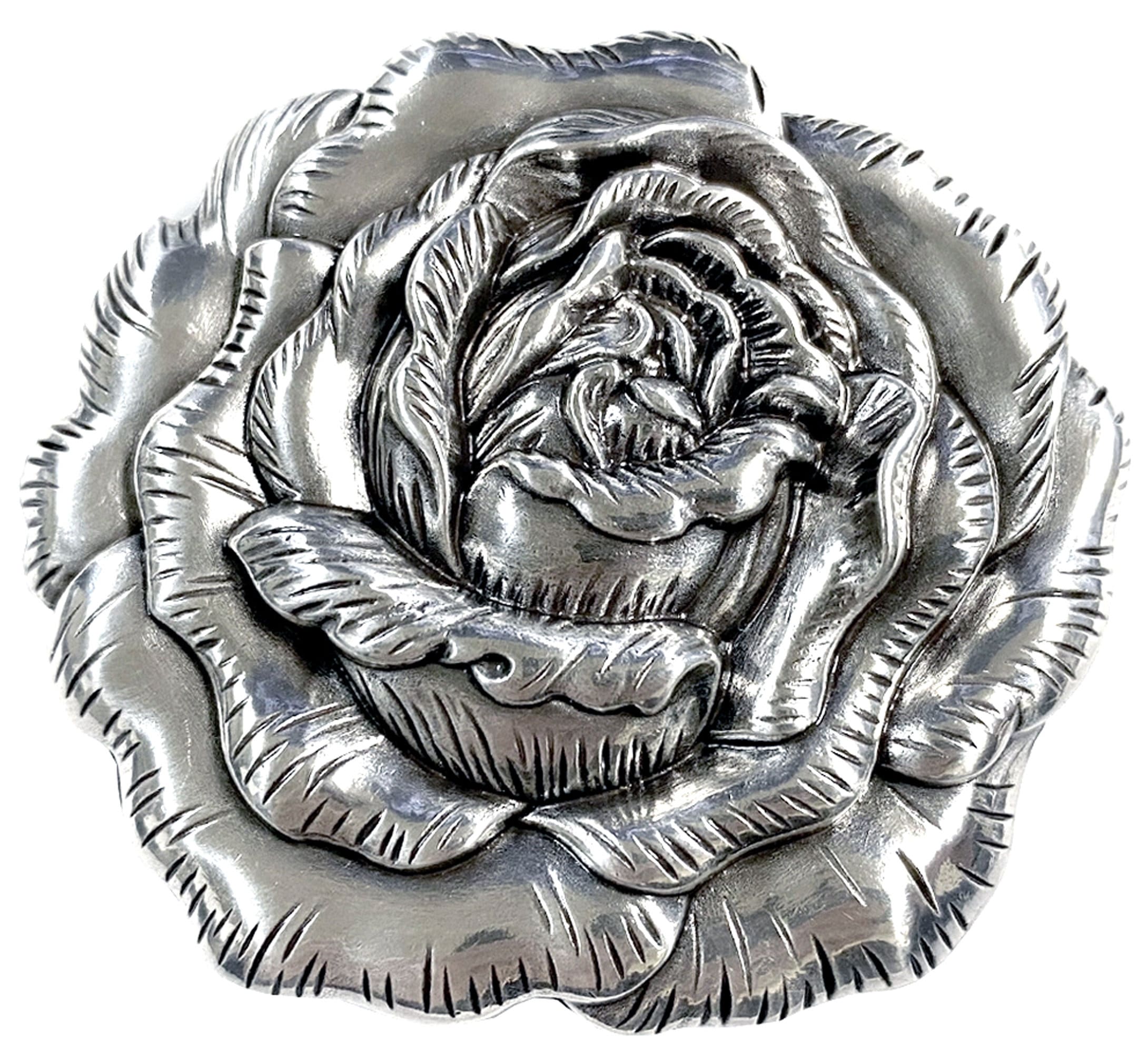RARE Vintage Silver Rose Stretch Belt Western Floral Statement Boutique One Size IMG_2194.jpg?v=1696099967&  main image 3