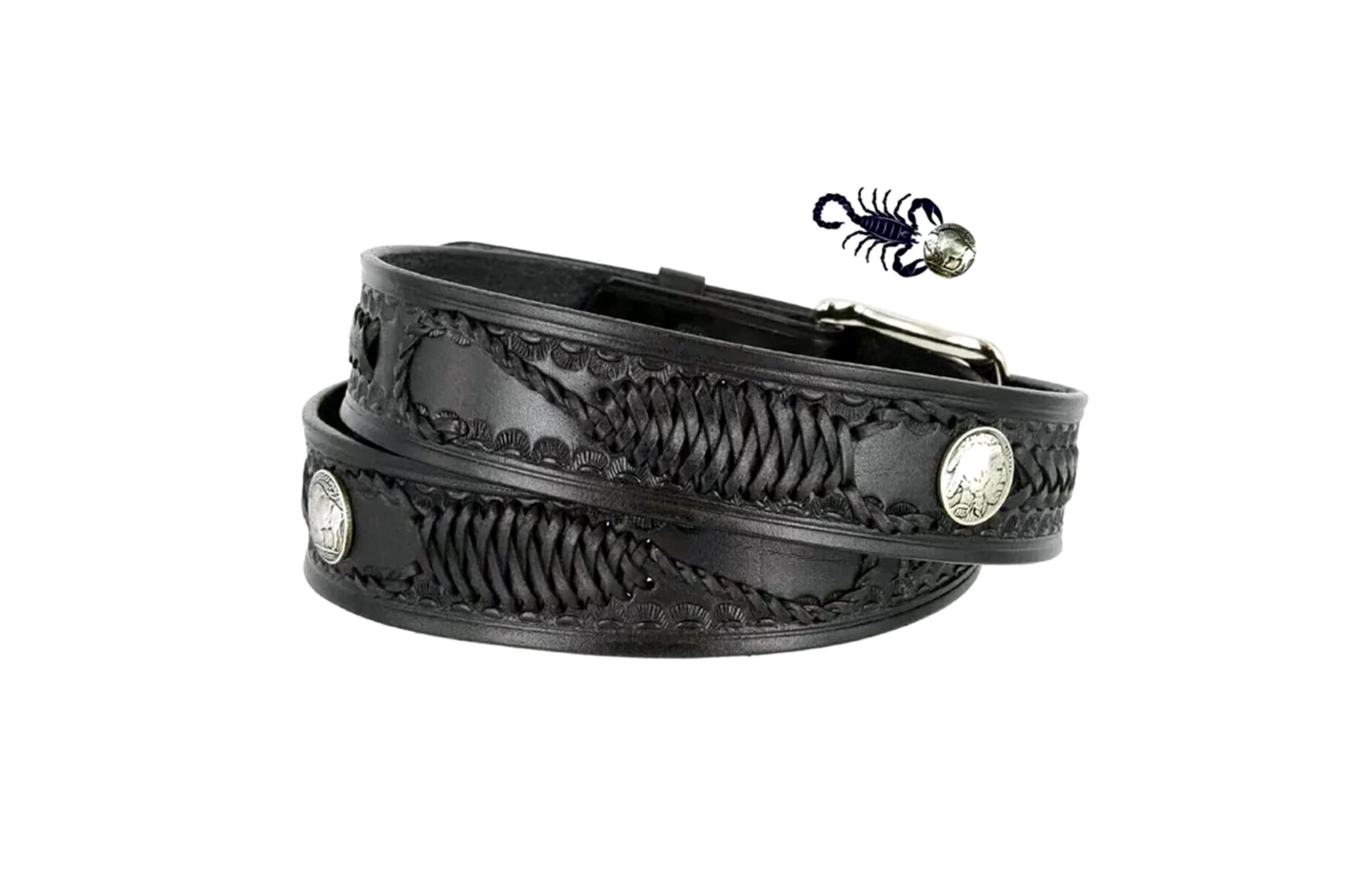Vintage Llama Calf Black Leather Belt 34 Classic Minimalist EXOTIC Unisex Basic Luca Luxe Italian Calf Leather Belt - Black | Martin Dingman main image 4