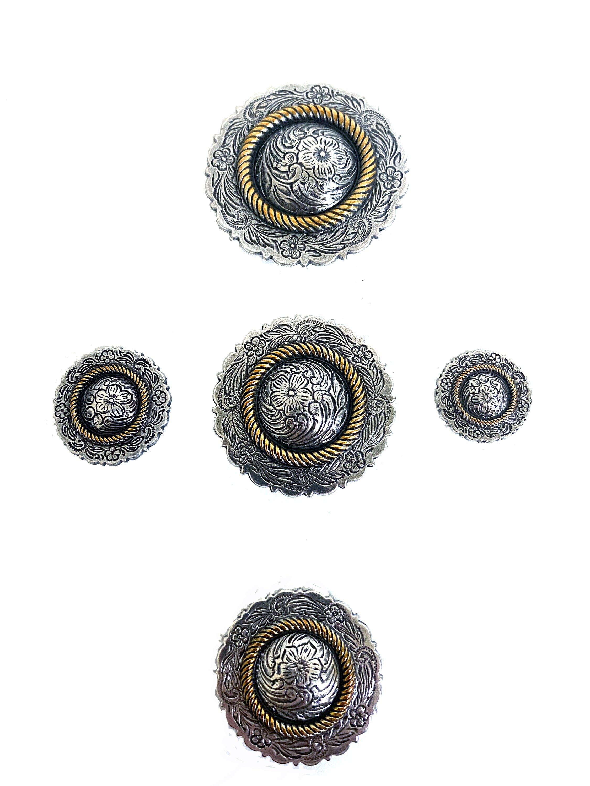 Customizable Western Engraved Conchos – Hand Engraved Silver
