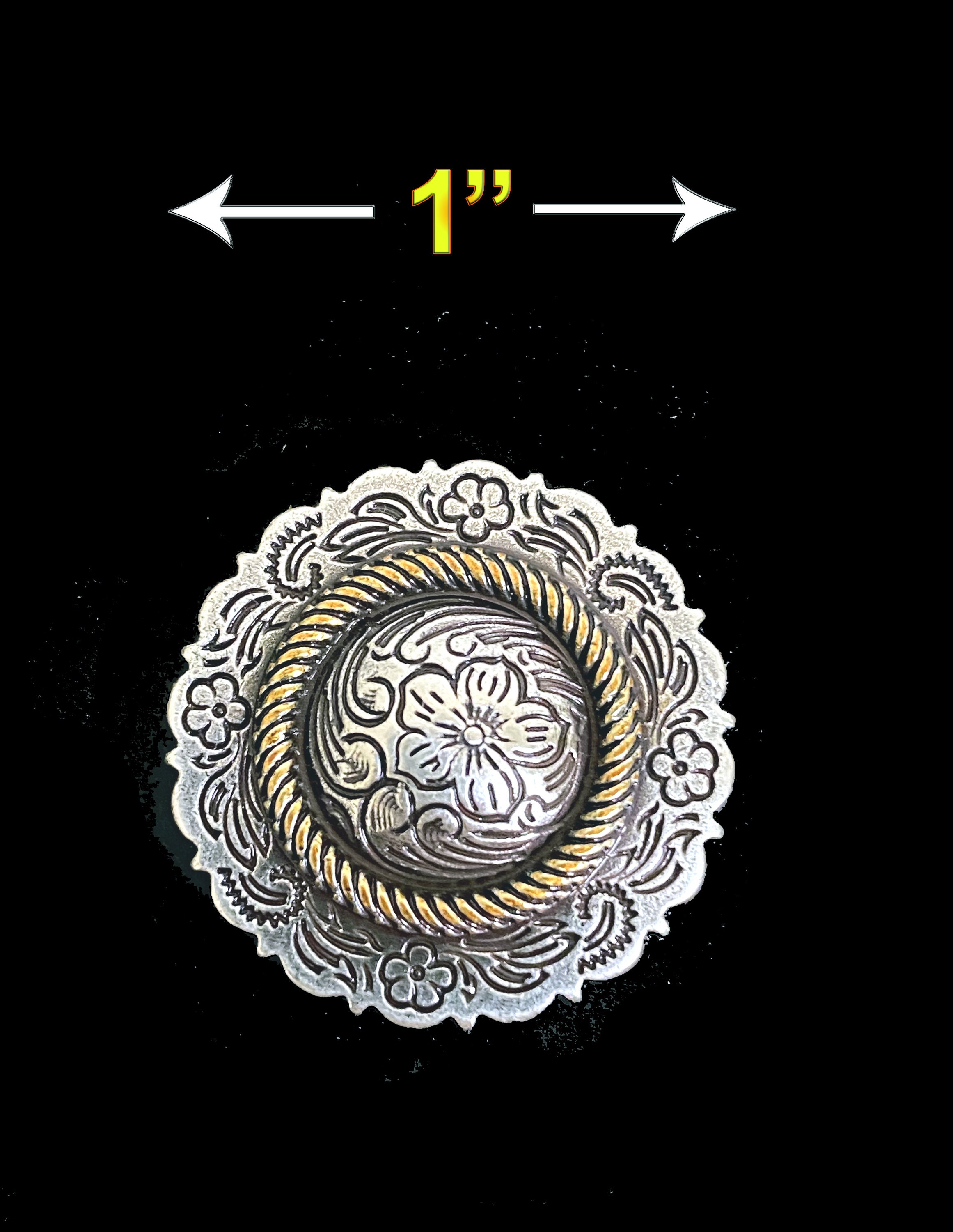 2X Antique Silver Western 3d Star Engraved Leathercraft Belt Conchos Screwback