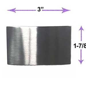 May include: A brushed stainless steel door handle with a 3 inch width and 1-7/8 inch height.