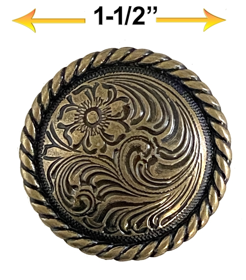 Antique Brass Screw-back Conchos With Rope Edge - Western Leathercraft ...