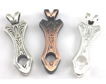 Concho Necklace Pendant Adapters: Western Cowgirl Style, 2-Loop, Zinc, 6 Pcs
