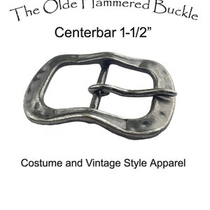 Heritage Style Olde Hammered Center Bar Jean Belt Buckle Fits 1-1/2&quot; Belts