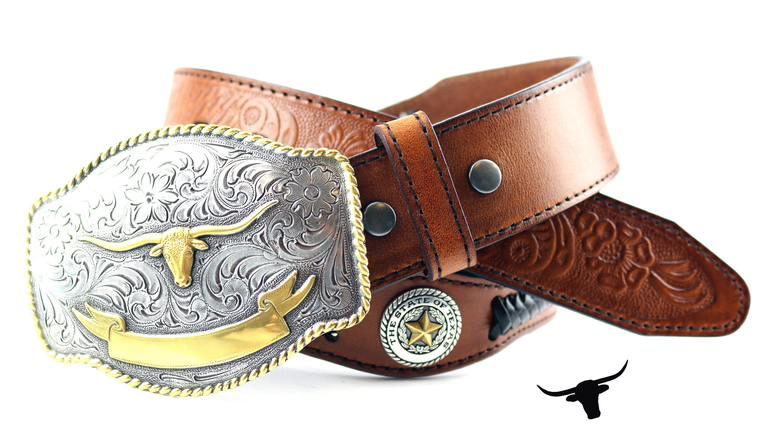 Rod’s Western Genuine Leather Belt w/ Longhorn Buckle Cody James Men main image 4