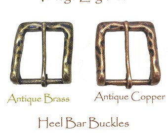 Engraved Vintage Style Heel Bar Belt Buckle Fits 1-1/2" Wide Belts Single Pronged Rectangular Replacement two finishes to choose from
