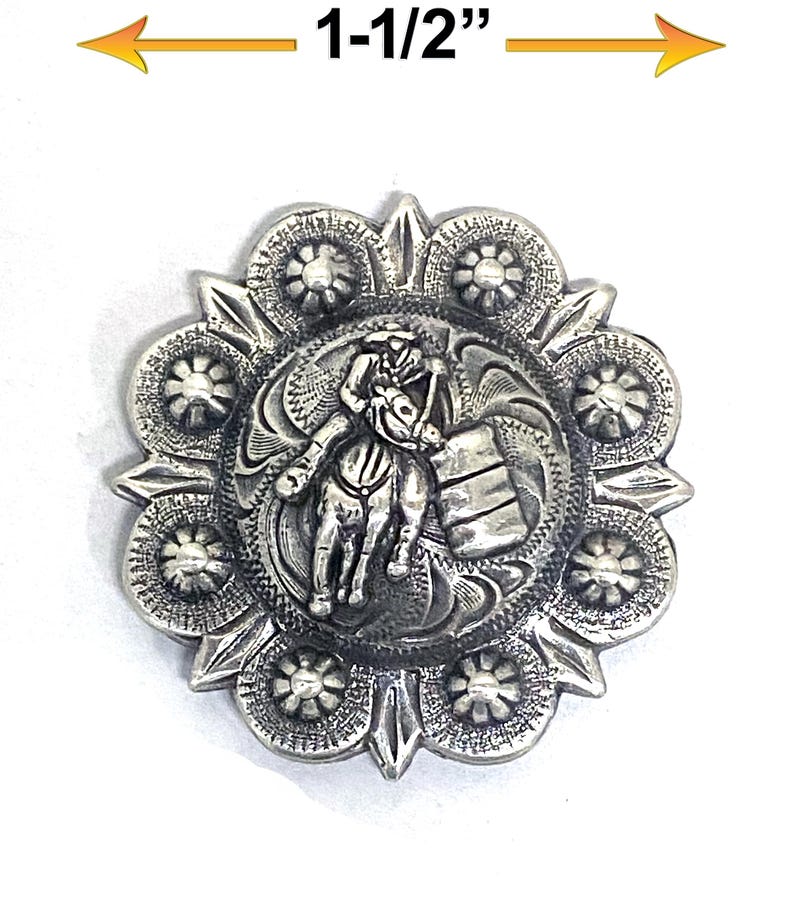 Concho Lot of 6 Berry Concho Antique Silver Barrel Racer Western