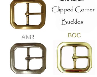 PC 3795-1 Series Clipped Corner Center Bar Buckle Fits 1-1/2" Belt Strap All Solid Brass New Choose Your Color